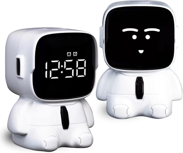 Astronaut Cute Emotions Digital LED Alarm Clock Snooze Mode 8 Level Volume Adjustment 5 Type of Tones