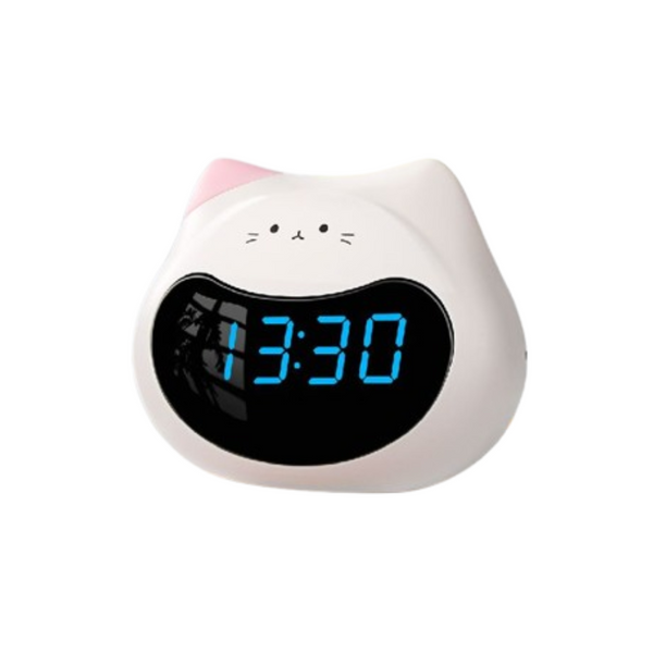 NYRWANA Lady Cat Digital Clock & Lamp – Smart Voice-Controlled Digital Alarm Clock & Night Light Clock for Students with Adjustable Brightness