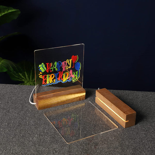 Acrylic Message Board 3D LED Light  (Square)