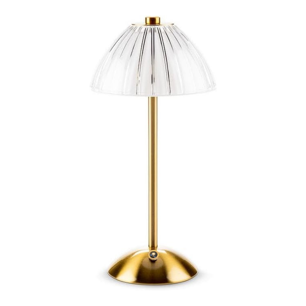 NYRWANA Table Lamp | 2000 mAh Battery | Table Lamp for Bedroom, Table Lamp for Living Room, Lamps for Bedroom, 3 Colour Touch Control - Metal (Gold)