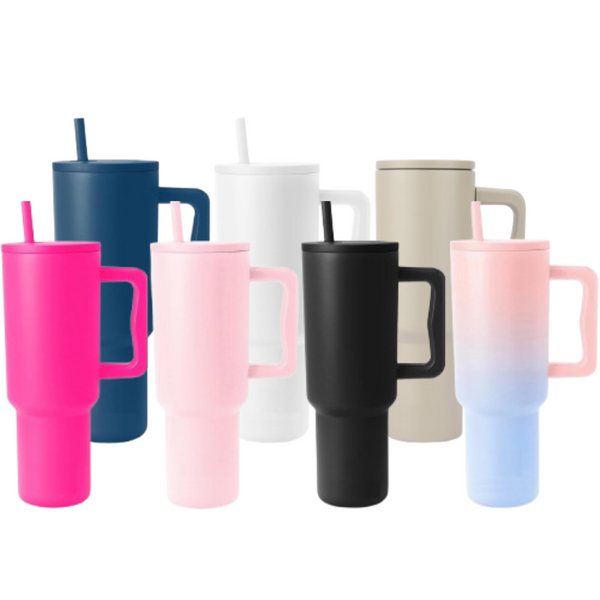 NYRWANA 1200ML Stainless Steel Tumbler – Hot & Cold | Double Insulated Travel Mug with Handle, Leak-Proof Lid & 2 Straws | Dishwasher Safe | Fits Cupholders | Ideal for Gym, Travel & Office