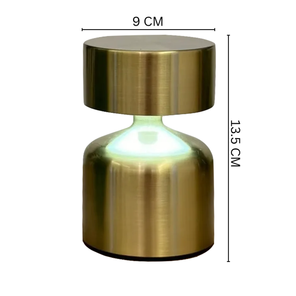 NYRWANA Rechargeable LED Table Lamp | 2000mAh Battery | Stepless Dimming Touch Control | 3 Color Modes | Metal Body | Night Light for Bedroom, Office, Home Decor & Travel (Gold)