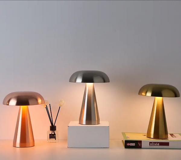 Stepless dimming Brightness Metal Desk Lamp, 3 Colour Touch Control Rechargeable Night Light