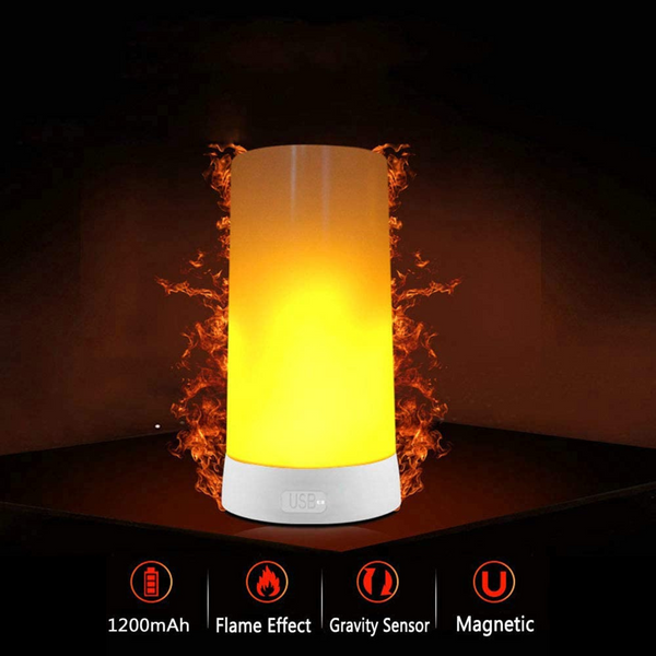 NYRWANA LED Flame Lamp, USB Rechargeable, 4 Modes, Flame Candles, Fire Lanterns, Fireplace Light, Remote Control & Timer, Home Party Garden Camping Decoration