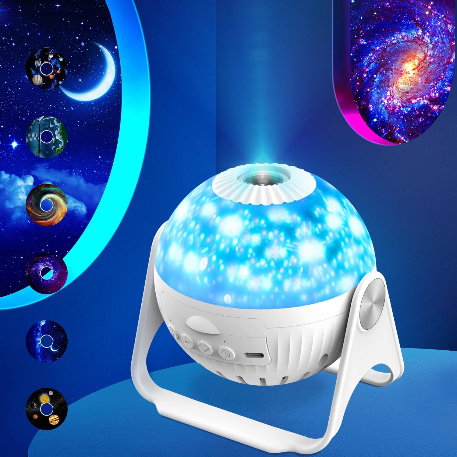 6 in 1 Galaxy Projector for Bedroom, Planetarium 360° Rotating Star Pr ...