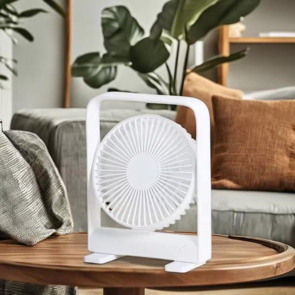 Rechargeable Desktop Hanging Fan & Lamp with Button Control Lights
