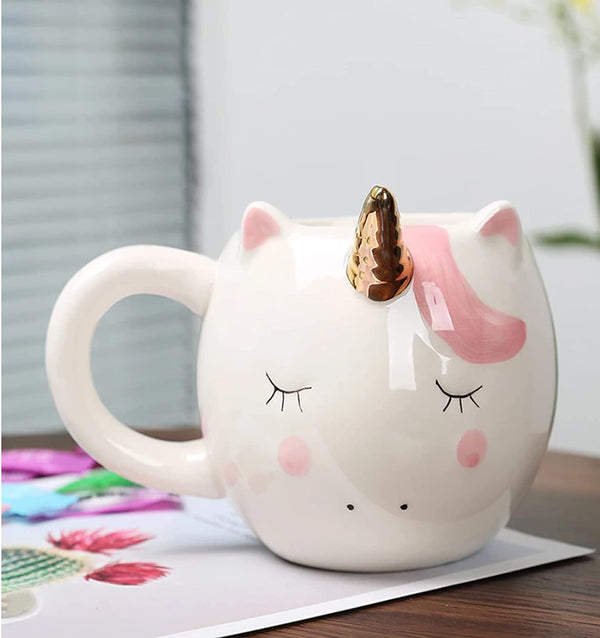 Sleepy Unicorn with Golden Horn Mug