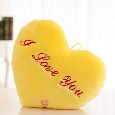 Heart Led Light Plush Toy Pillow (Yellow)