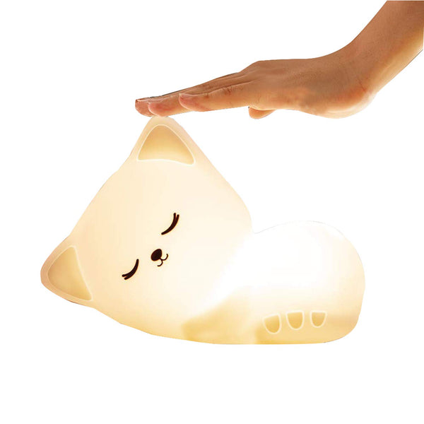 Silicone Sleeping Cat Rechargeable LED Night Lamp