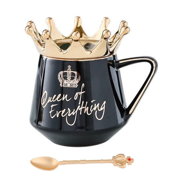 Queen of Everything Mug with Crown Lid & Spoon