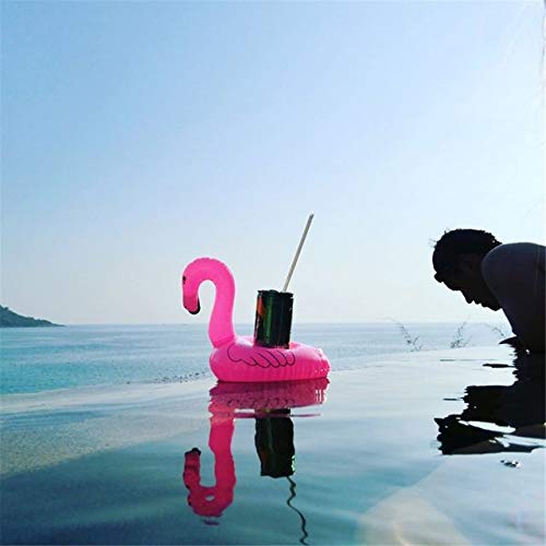 Inflatable Floating Flamingo Drink Holder Pack of 12(Pink Flamingo )