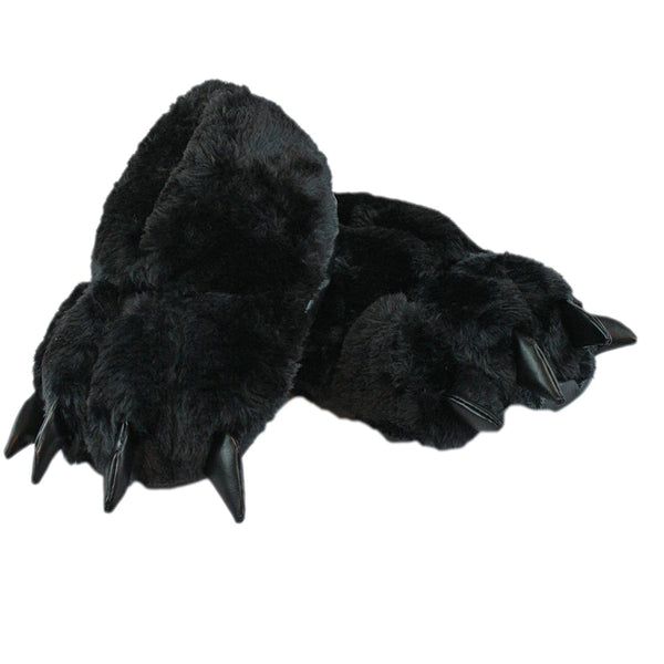 Monster Claw Soft Plush Toy Slippers (Black)