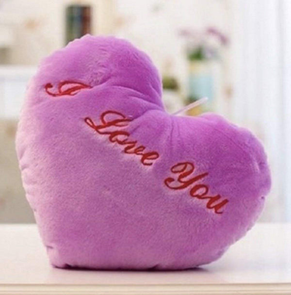 Heart Led Light Plush Toy Pillow (Purple)