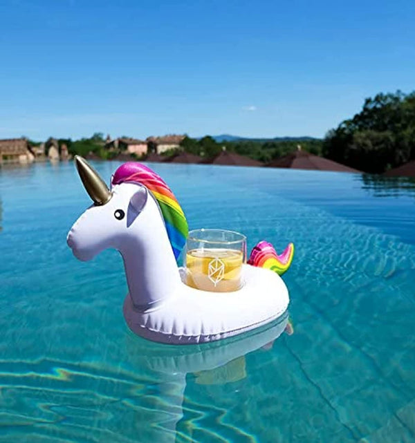 Inflatable Floating  Unicorn  Drink Holder Pack of 6