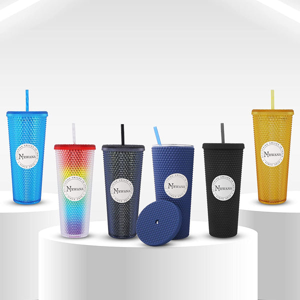 Double Walled Tumbler with Leak Proof Lid and Straw 100% BPA Free (680 ML)